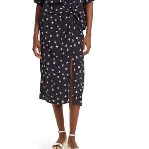 NWT rag & bone Amber Floral Print Ruched Midi Skirt